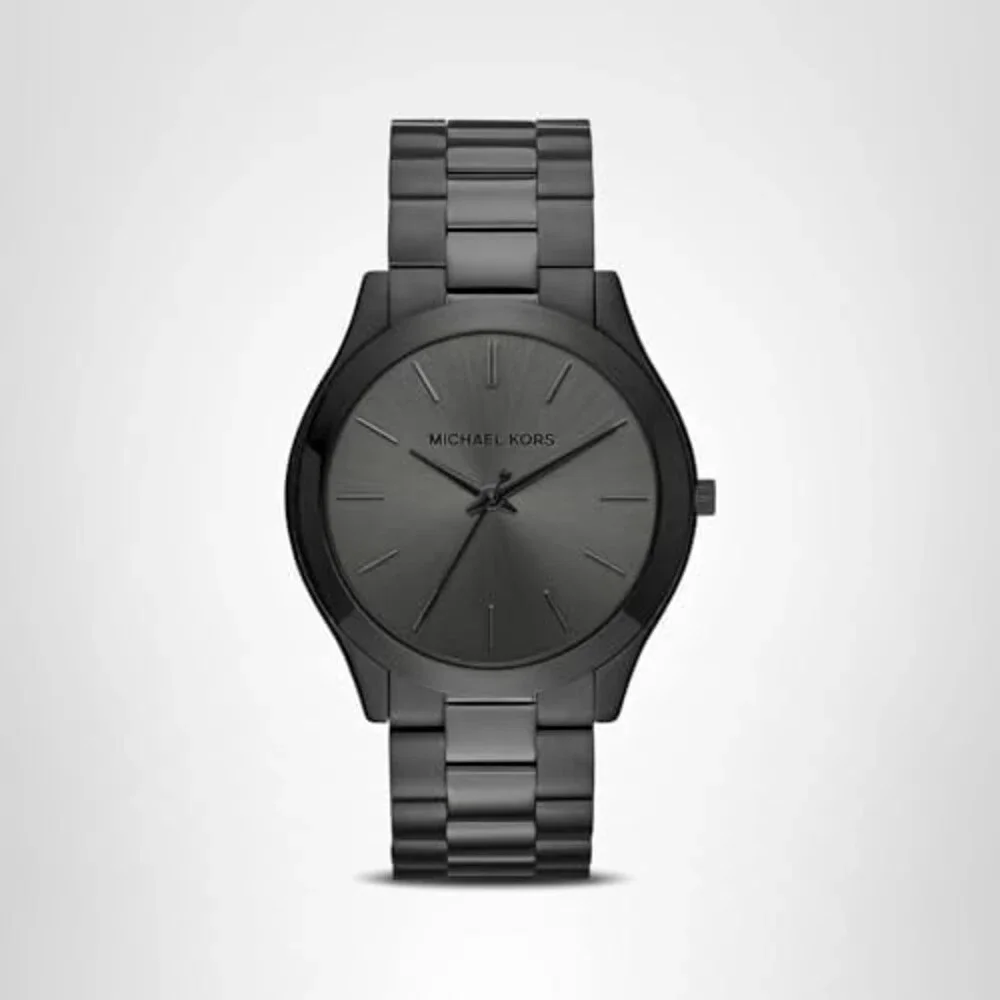 Michael Kors Men's Watch Slim Runway Three-Hand Black Stainless Steel Mens Watch - Picture 5 of 5